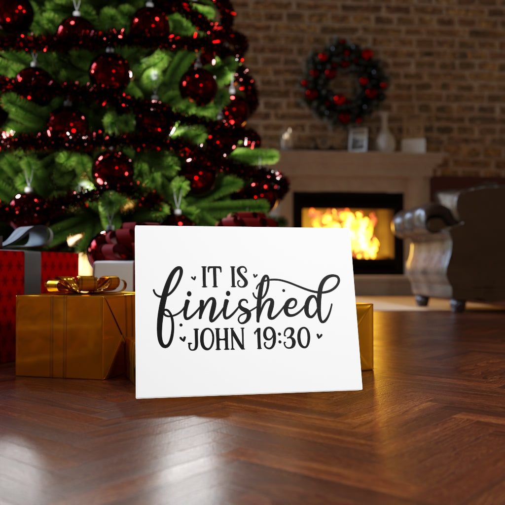 Scripture Walls It Is Finished Small Hearts John 19:30 Bible Verse Canvas Christian Wall Art Ready to Hang Unframed-Express Your Love Gifts