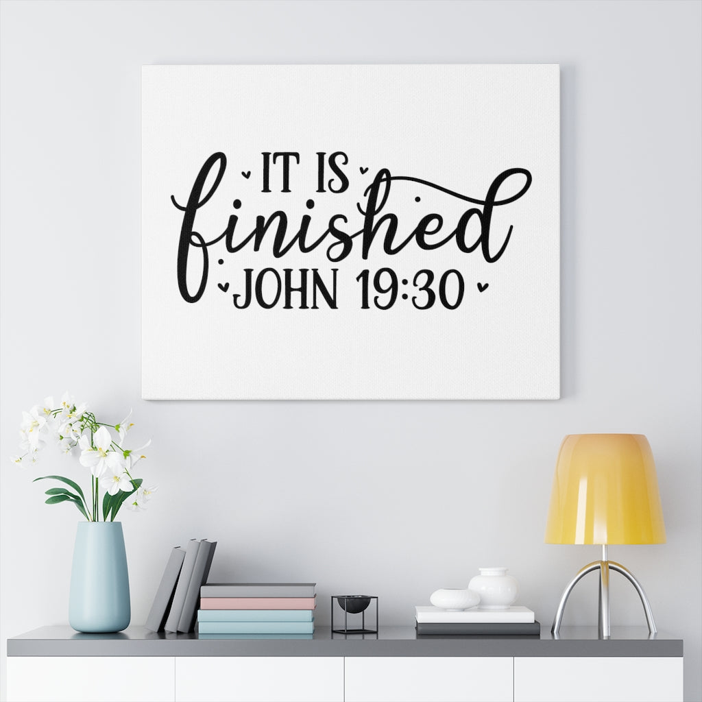 Scripture Walls It Is Finished Small Hearts John 19:30 Bible Verse Canvas Christian Wall Art Ready to Hang Unframed-Express Your Love Gifts