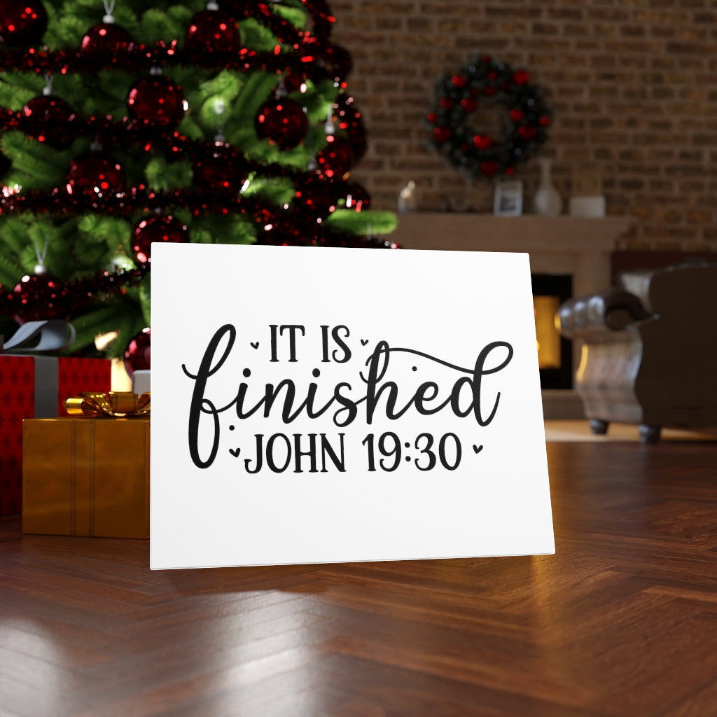 Scripture Walls It Is Finished Small Hearts John 19:30 Bible Verse Canvas Christian Wall Art Ready to Hang Unframed-Express Your Love Gifts