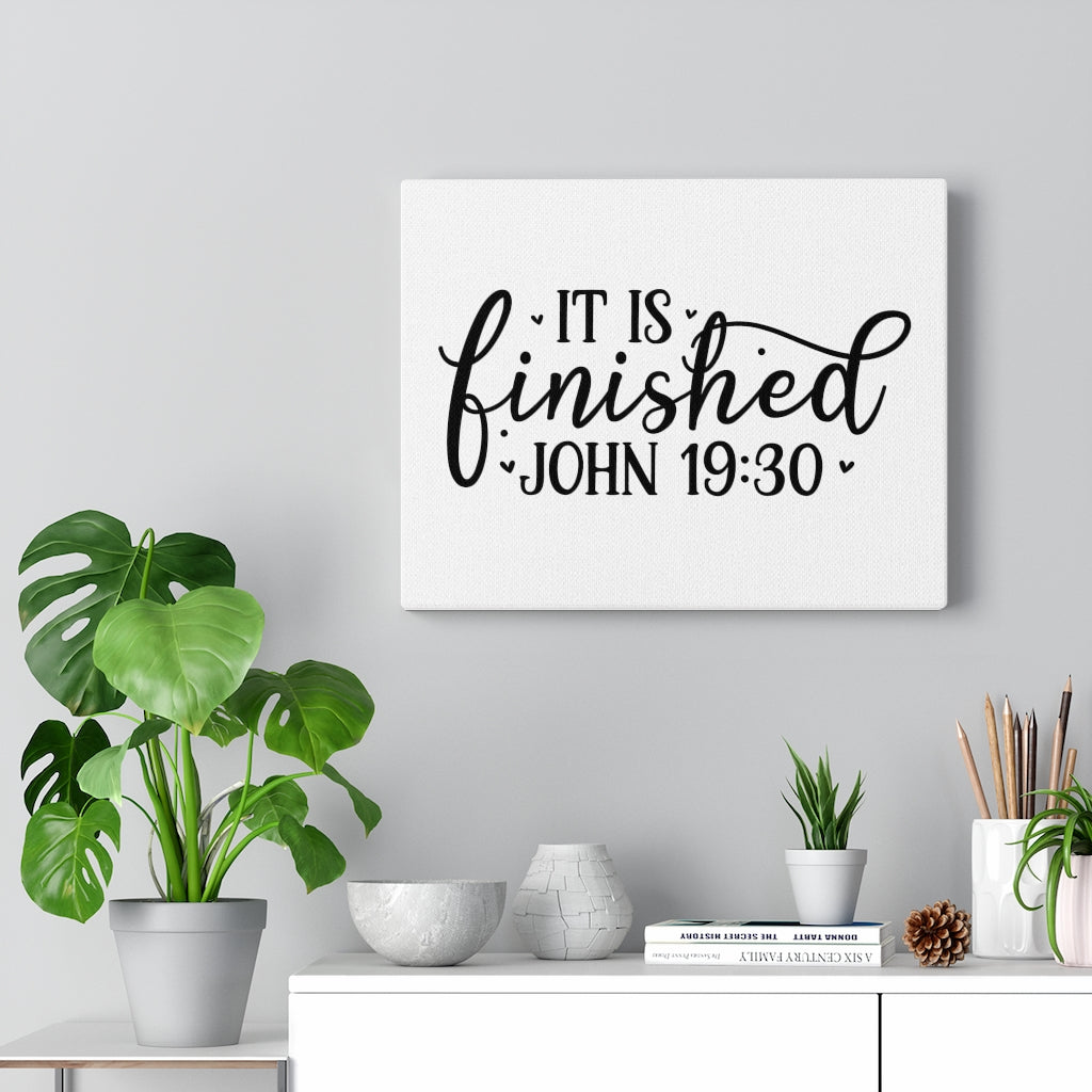 Scripture Walls It Is Finished Small Hearts John 19:30 Bible Verse Canvas Christian Wall Art Ready to Hang Unframed-Express Your Love Gifts