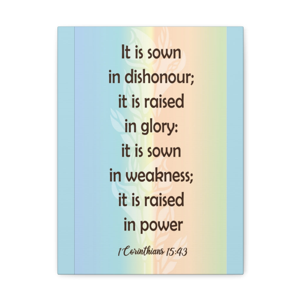 Scripture Walls It Is Sown In Dishonour 1 Corinthians 15:43 Bible Verse Canvas Christian Wall Art Ready To Hang Unframed-Express Your Love Gifts