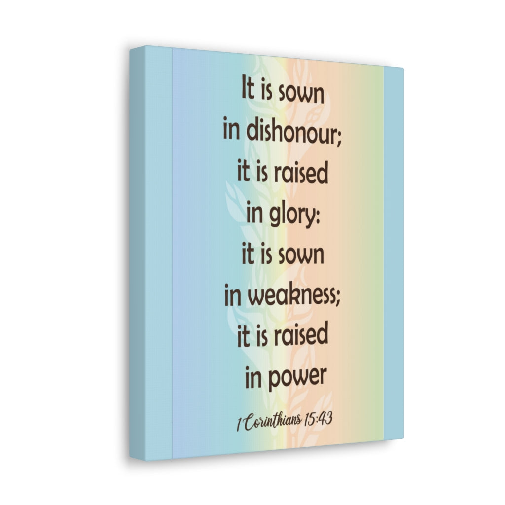 Scripture Walls It Is Sown In Dishonour 1 Corinthians 15:43 Bible Verse Canvas Christian Wall Art Ready To Hang Unframed-Express Your Love Gifts