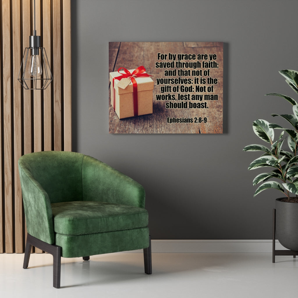 Scripture Walls It Is The Gift Of God Ephesians 2:8-9 Bible Verse Canvas Christian Wall Art Ready to Hang Unframed-Express Your Love Gifts