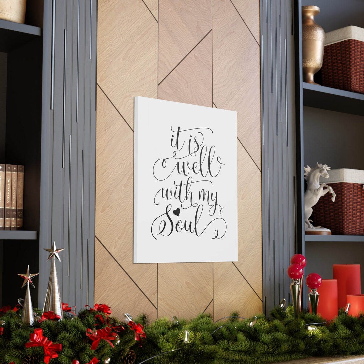 Scripture Walls It Is Well With My Soul Psalm 42:7 Heart Christian Wall Art Bible Verse Print Ready to Hang Unframed-Express Your Love Gifts