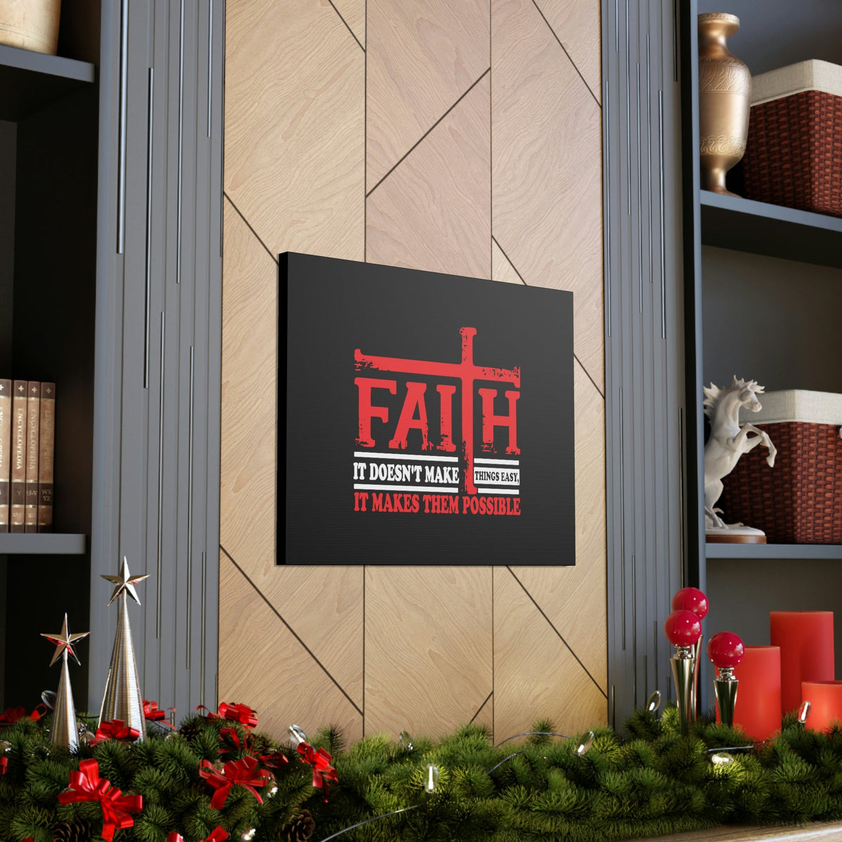 Scripture Walls It Makes Them Possible Jeremiah 32:17 Red Christian Wall Art Bible Verse Print Ready to Hang Unframed-Express Your Love Gifts