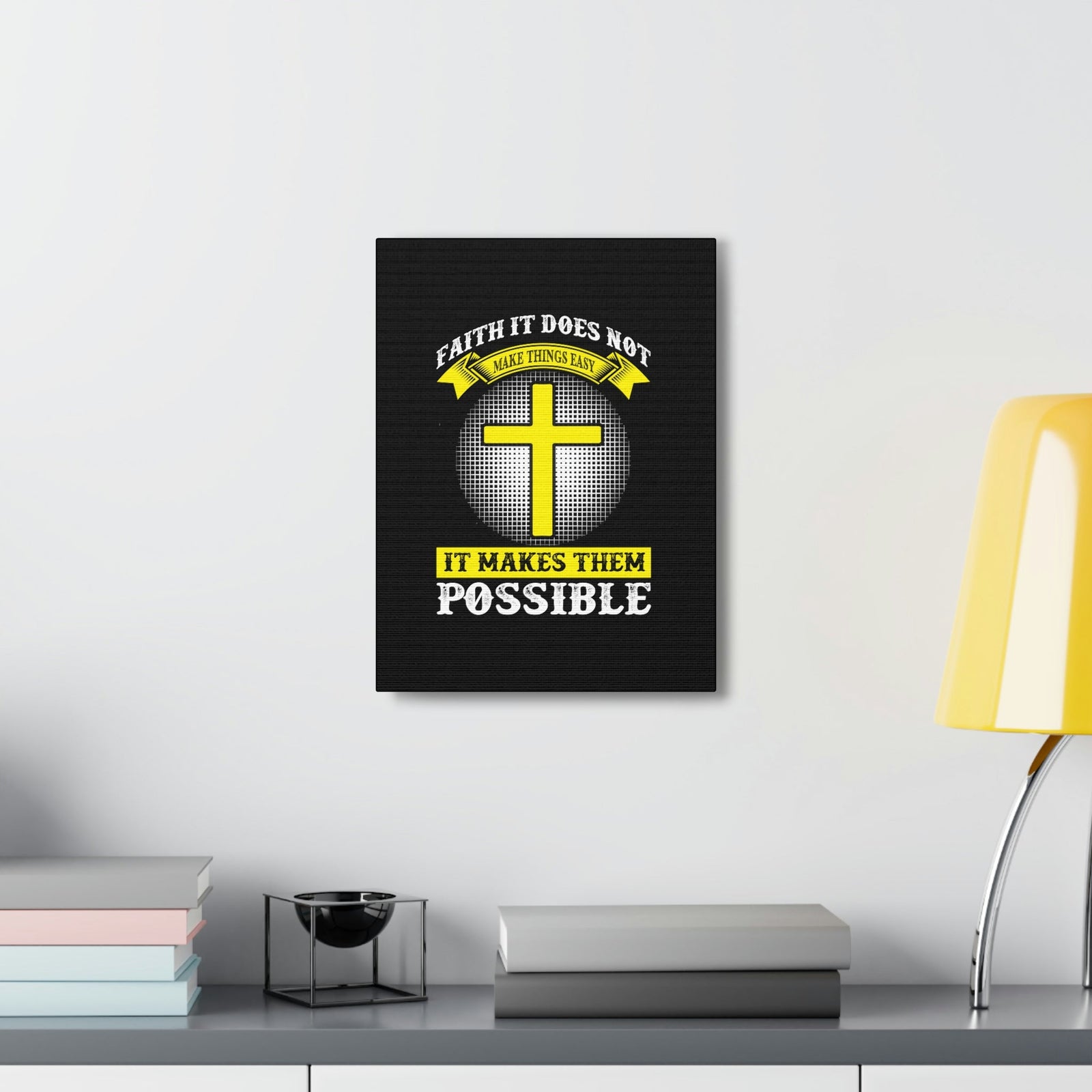 Scripture Walls It Makes Them Possible Jeremiah 32:17 Yellow Christian Wall Art Bible Verse Print Ready to Hang Unframed-Express Your Love Gifts