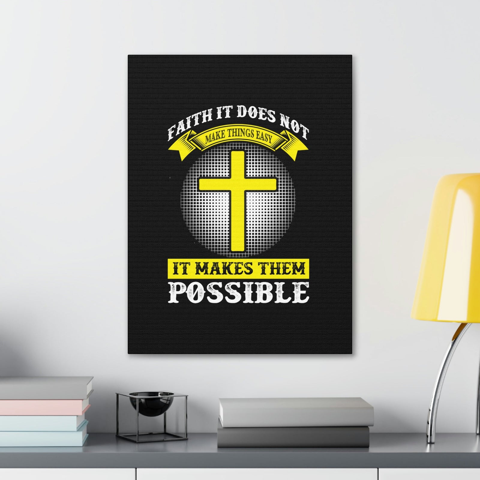 Scripture Walls It Makes Them Possible Jeremiah 32:17 Yellow Christian Wall Art Bible Verse Print Ready to Hang Unframed-Express Your Love Gifts
