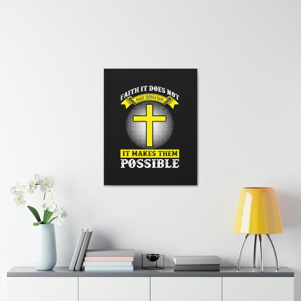 Scripture Walls It Makes Them Possible Jeremiah 32:17 Yellow Christian Wall Art Bible Verse Print Ready to Hang Unframed-Express Your Love Gifts