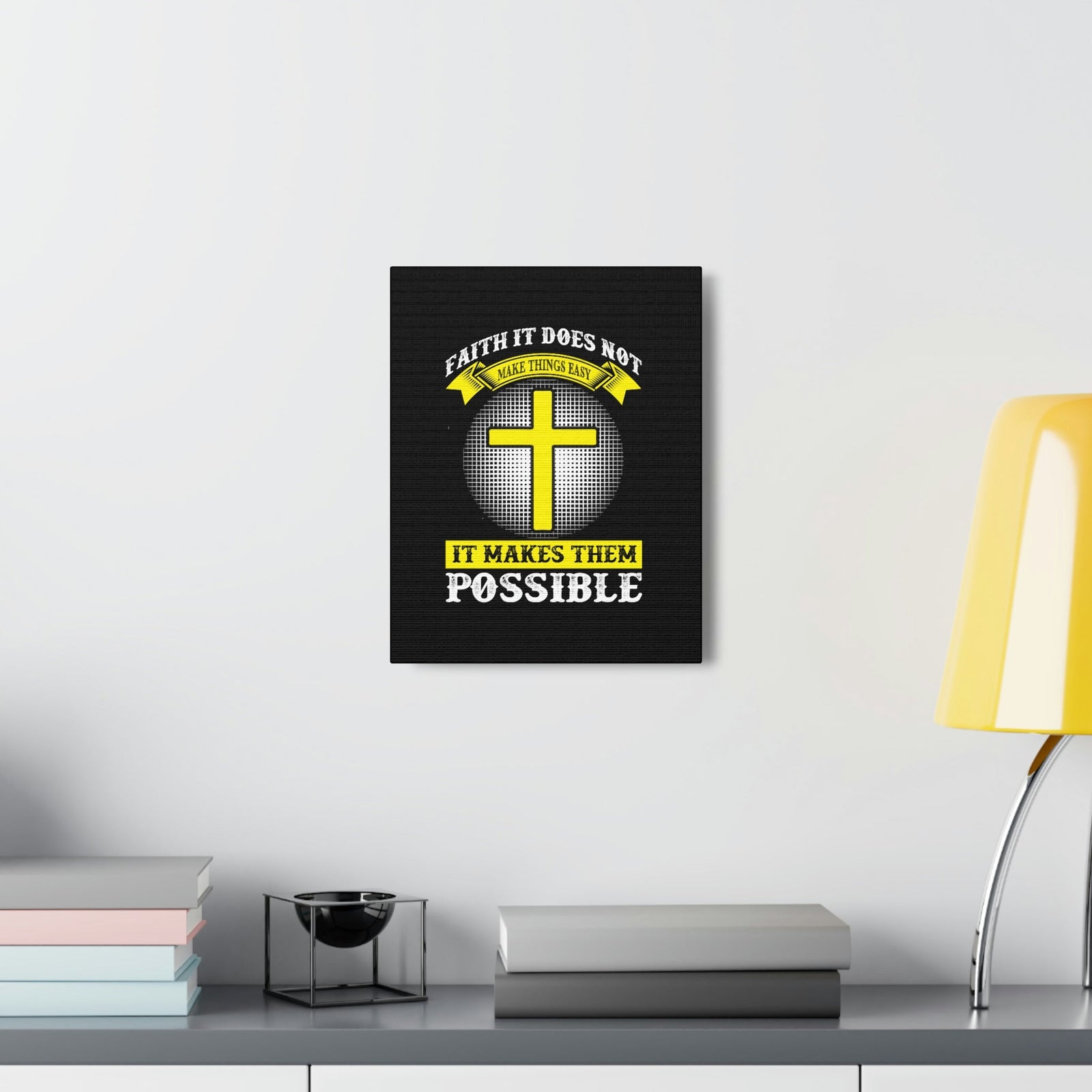 Scripture Walls It Makes Them Possible Jeremiah 32:17 Yellow Christian Wall Art Bible Verse Print Ready to Hang Unframed-Express Your Love Gifts
