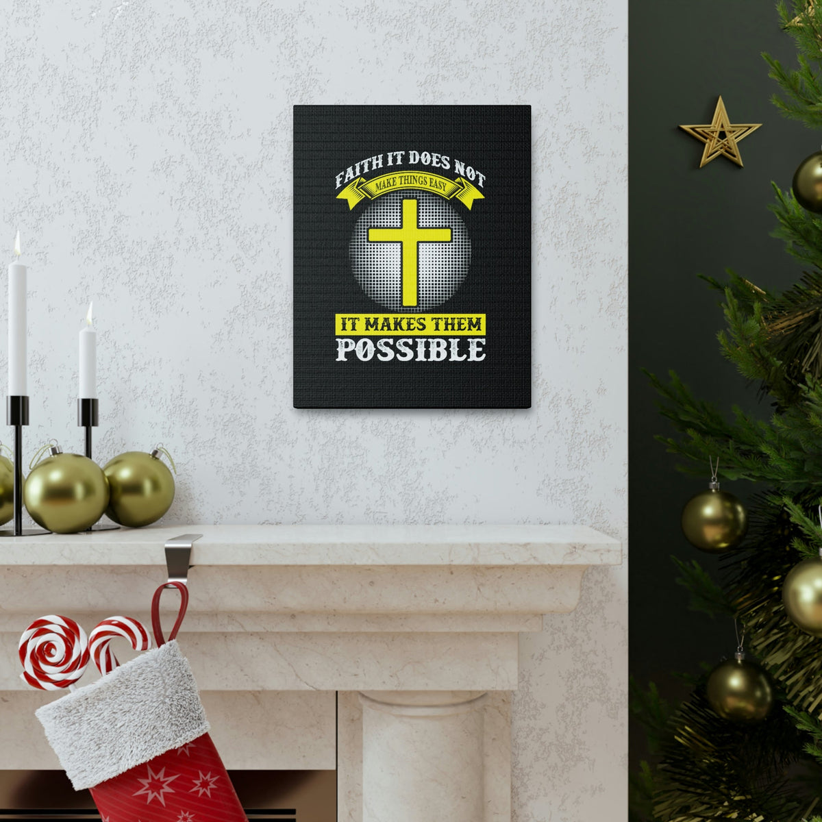 Scripture Walls It Makes Them Possible Jeremiah 32:17 Yellow Christian Wall Art Bible Verse Print Ready to Hang Unframed-Express Your Love Gifts