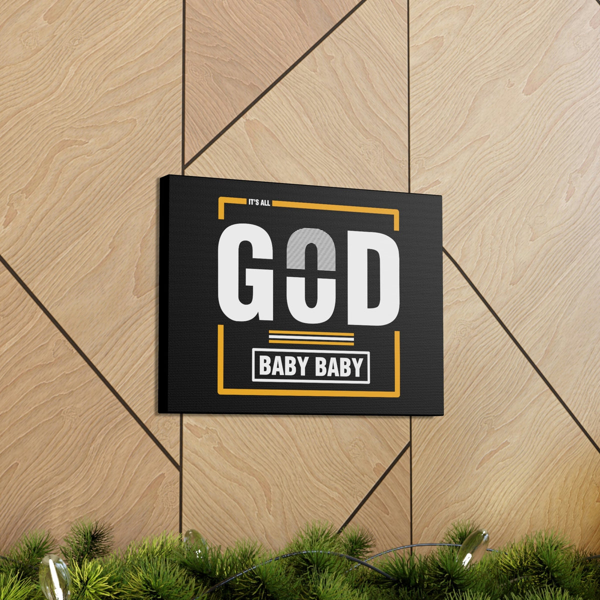 Scripture Walls It's All God Baby Hebrews 13:8 Black Christian Wall Art Bible Verse Print Ready to Hang Unframed-Express Your Love Gifts