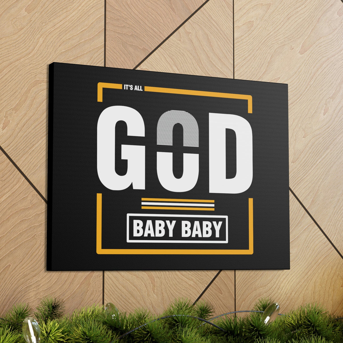 Scripture Walls It's All God Baby Hebrews 13:8 Black Christian Wall Art Bible Verse Print Ready to Hang Unframed-Express Your Love Gifts