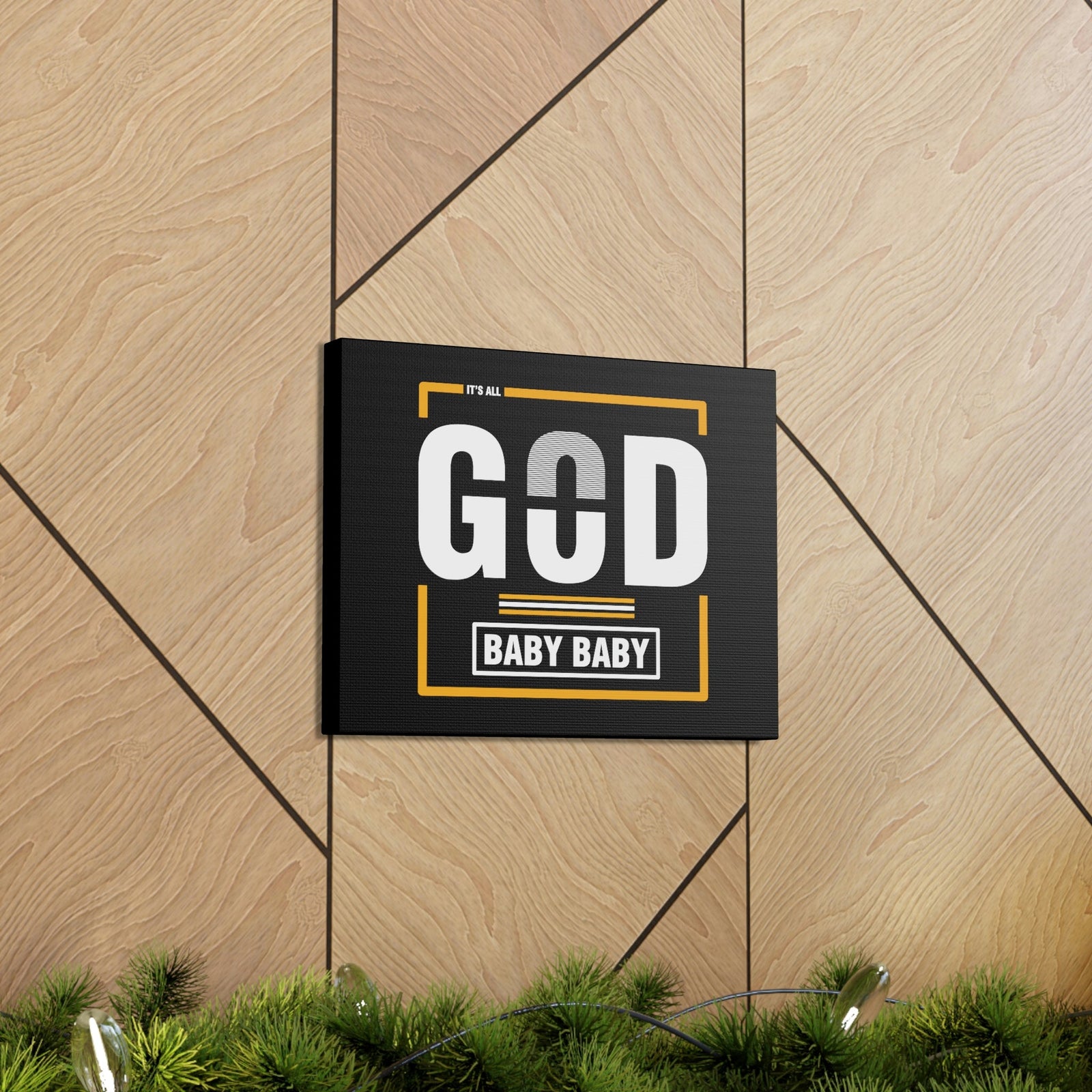 Scripture Walls It's All God Baby Hebrews 13:8 Black Christian Wall Art Bible Verse Print Ready to Hang Unframed-Express Your Love Gifts