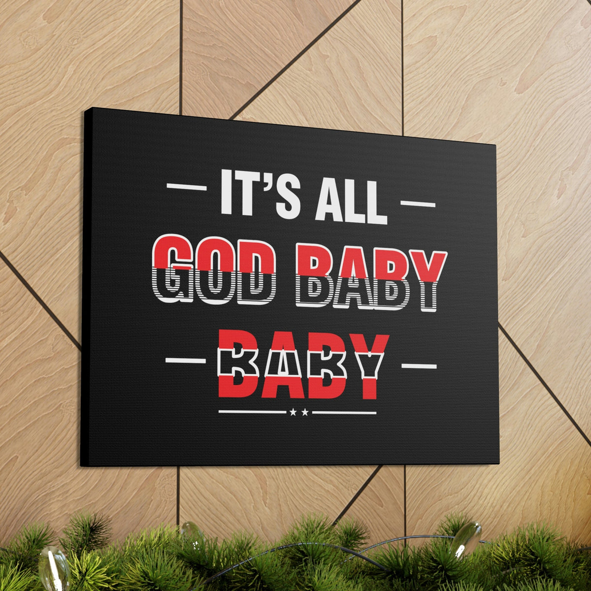 Scripture Walls It's All God Baby Hebrews 13:8 Red Christian Wall Art Bible Verse Print Ready to Hang Unframed-Express Your Love Gifts