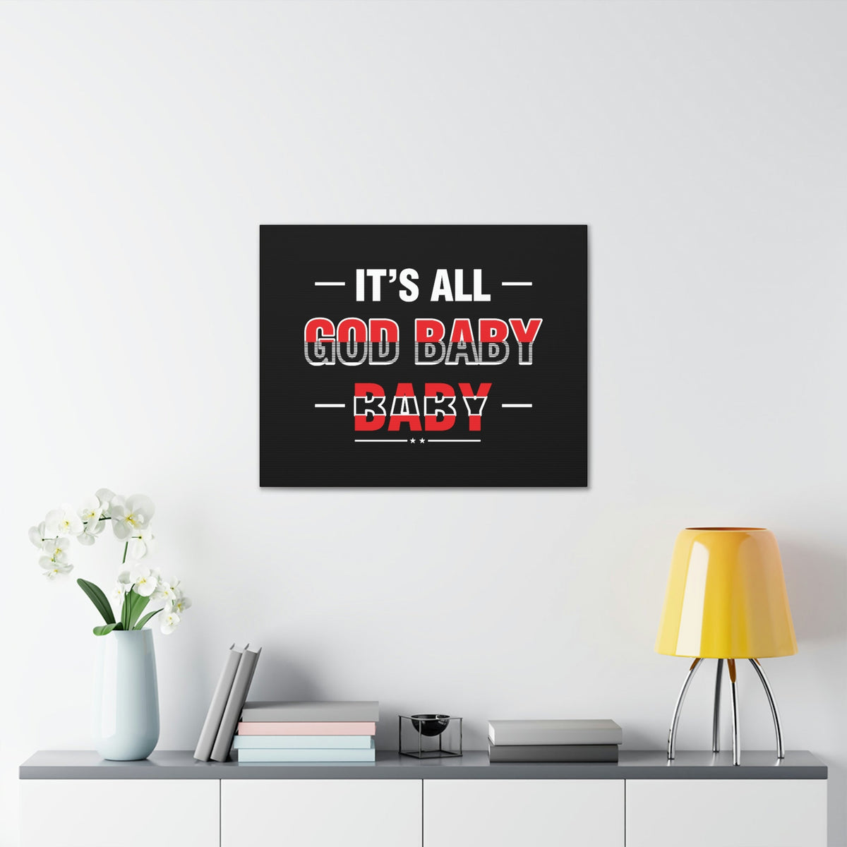 Scripture Walls It's All God Baby Hebrews 13:8 Red Christian Wall Art Bible Verse Print Ready to Hang Unframed-Express Your Love Gifts