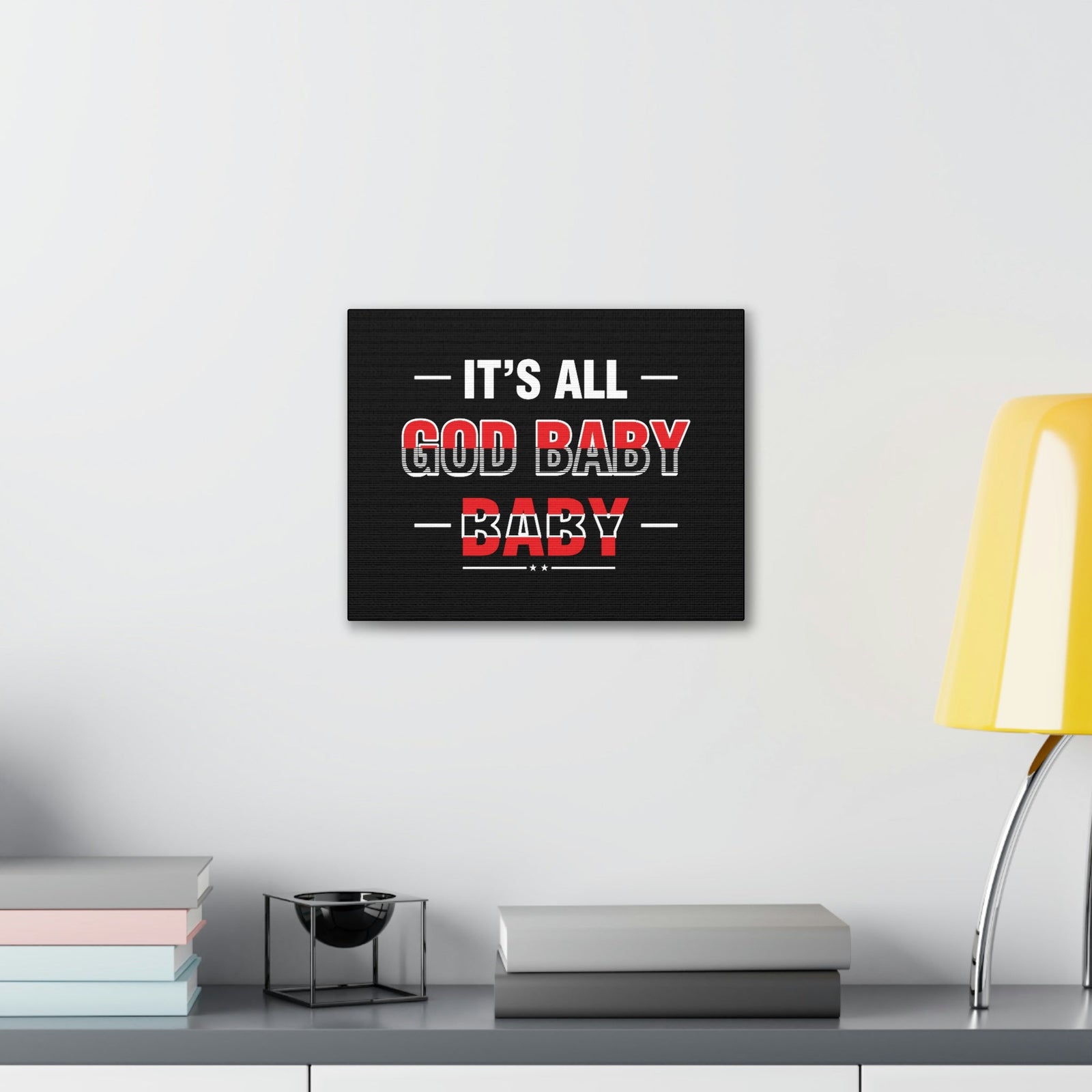 Scripture Walls It's All God Baby Hebrews 13:8 Red Christian Wall Art Bible Verse Print Ready to Hang Unframed-Express Your Love Gifts
