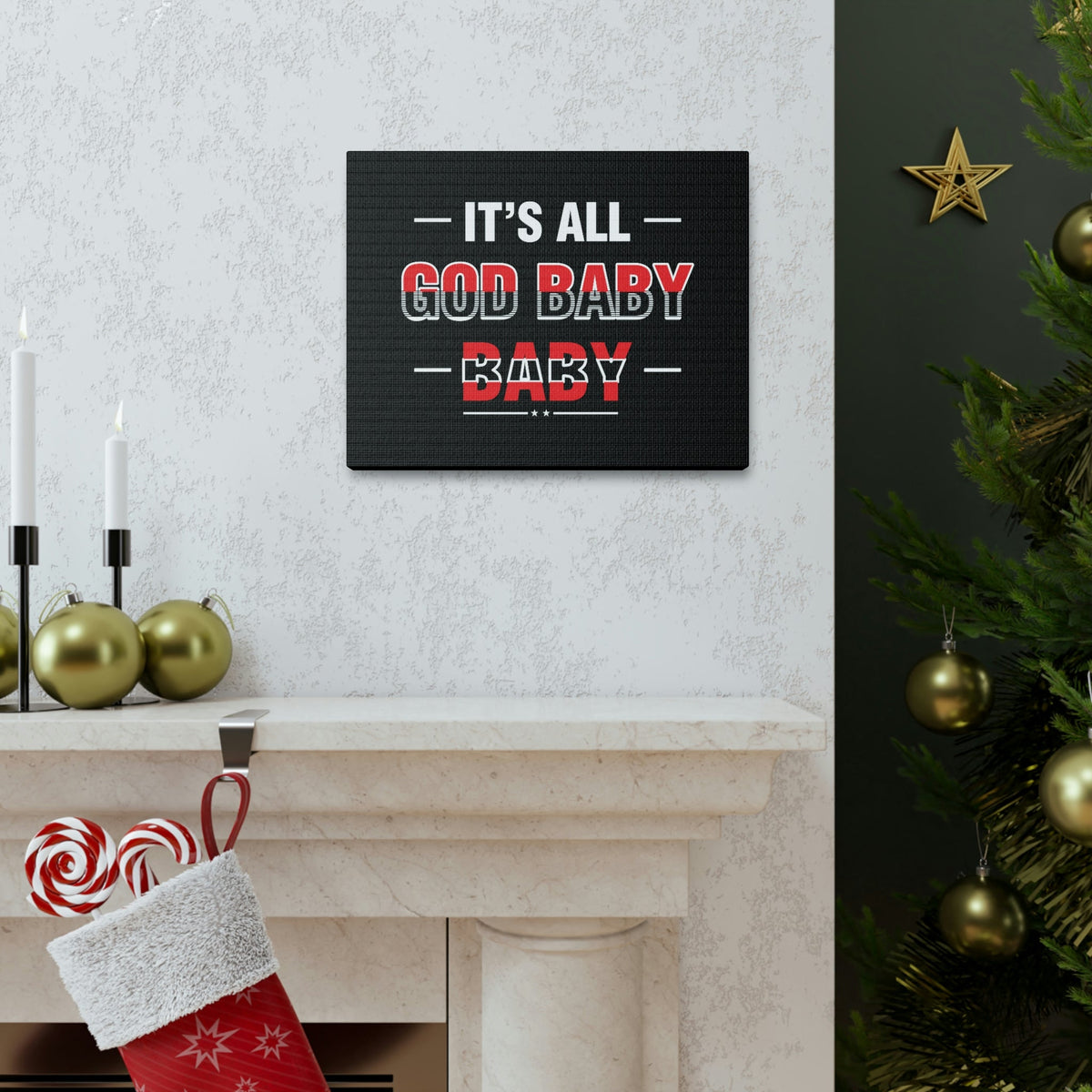 Scripture Walls It's All God Baby Hebrews 13:8 Red Christian Wall Art Bible Verse Print Ready to Hang Unframed-Express Your Love Gifts
