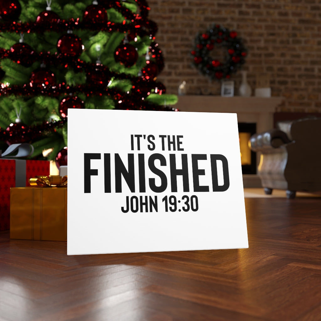 Scripture Walls It's The Finished John 19:30 Bible Verse Canvas Christian Wall Art Ready to Hang Unframed-Express Your Love Gifts