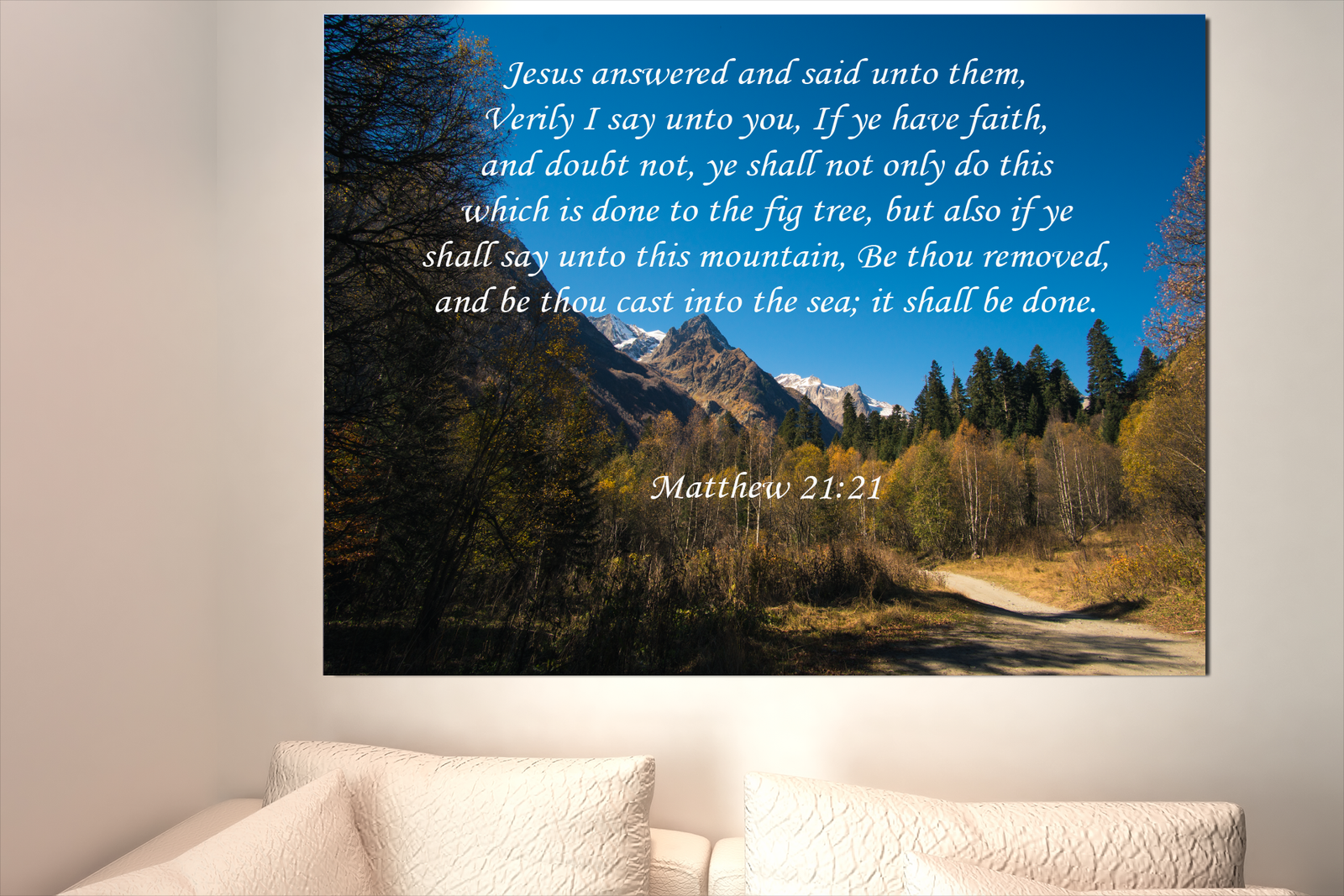 Scripture Walls It Shall Be Done Matthew 21:21 Bible Verse Canvas Christian Wall Art Ready to Hang Unframed-Express Your Love Gifts