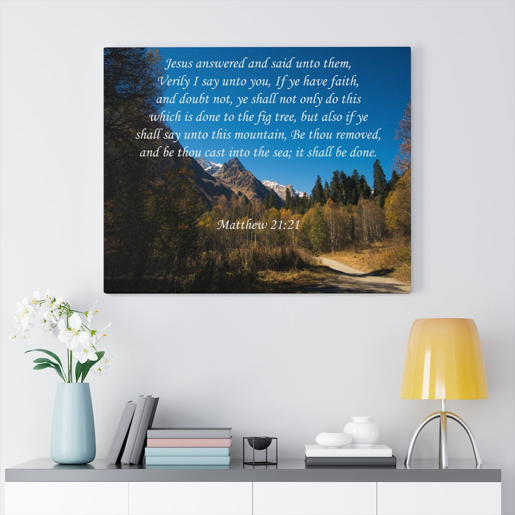 Scripture Walls It Shall Be Done Matthew 21:21 Bible Verse Canvas Christian Wall Art Ready to Hang Unframed-Express Your Love Gifts