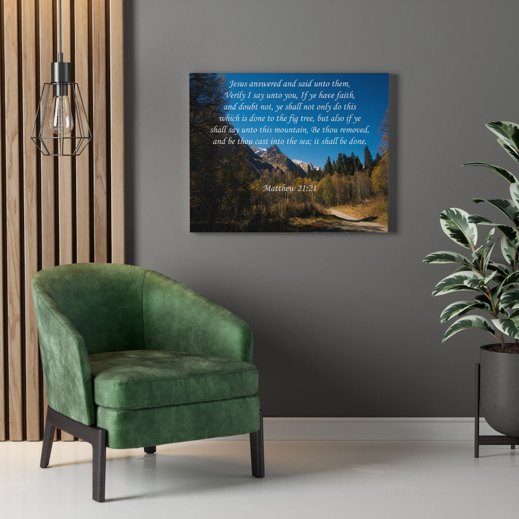 Scripture Walls It Shall Be Done Matthew 21:21 Bible Verse Canvas Christian Wall Art Ready to Hang Unframed-Express Your Love Gifts