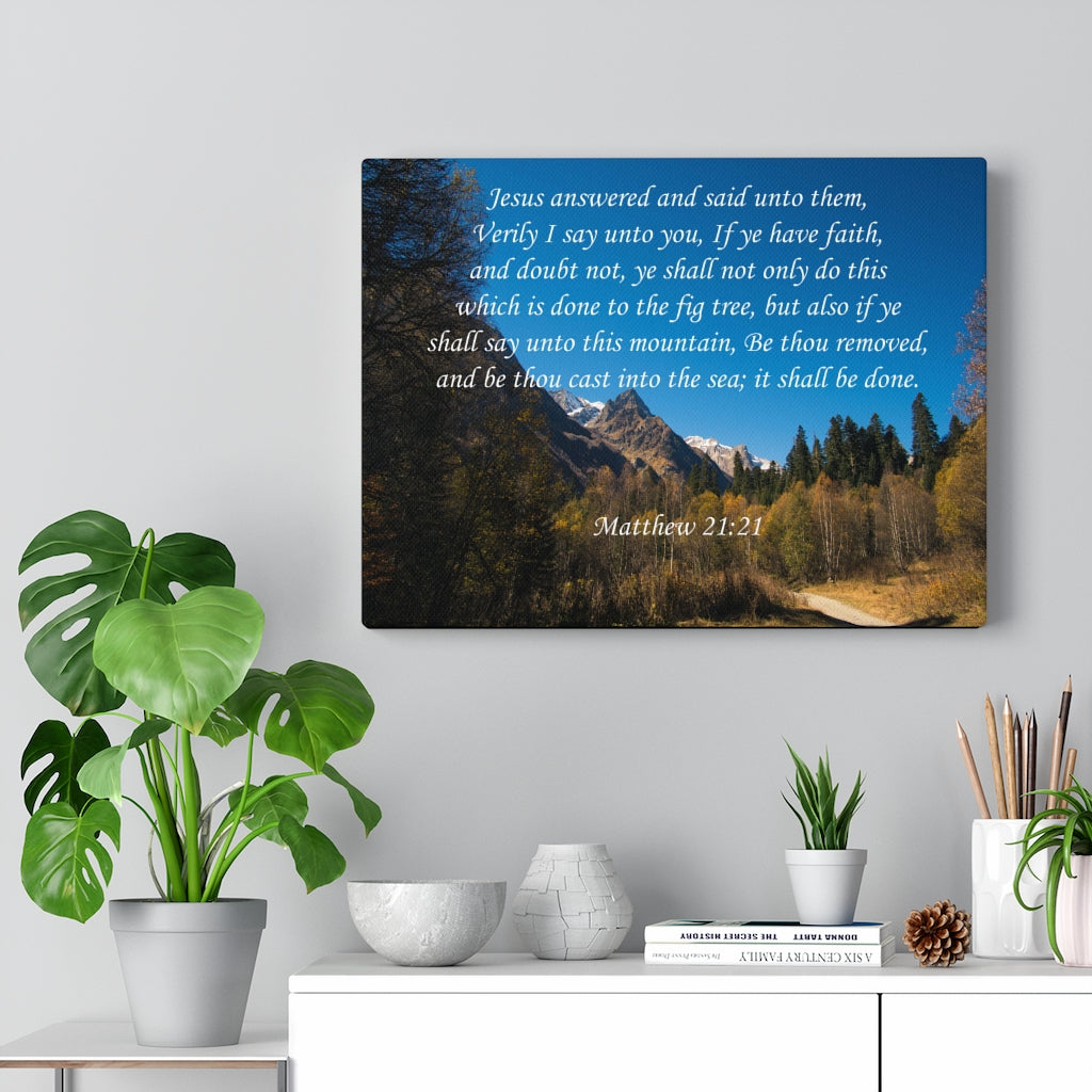 Scripture Walls It Shall Be Done Matthew 21:21 Bible Verse Canvas Christian Wall Art Ready to Hang Unframed-Express Your Love Gifts