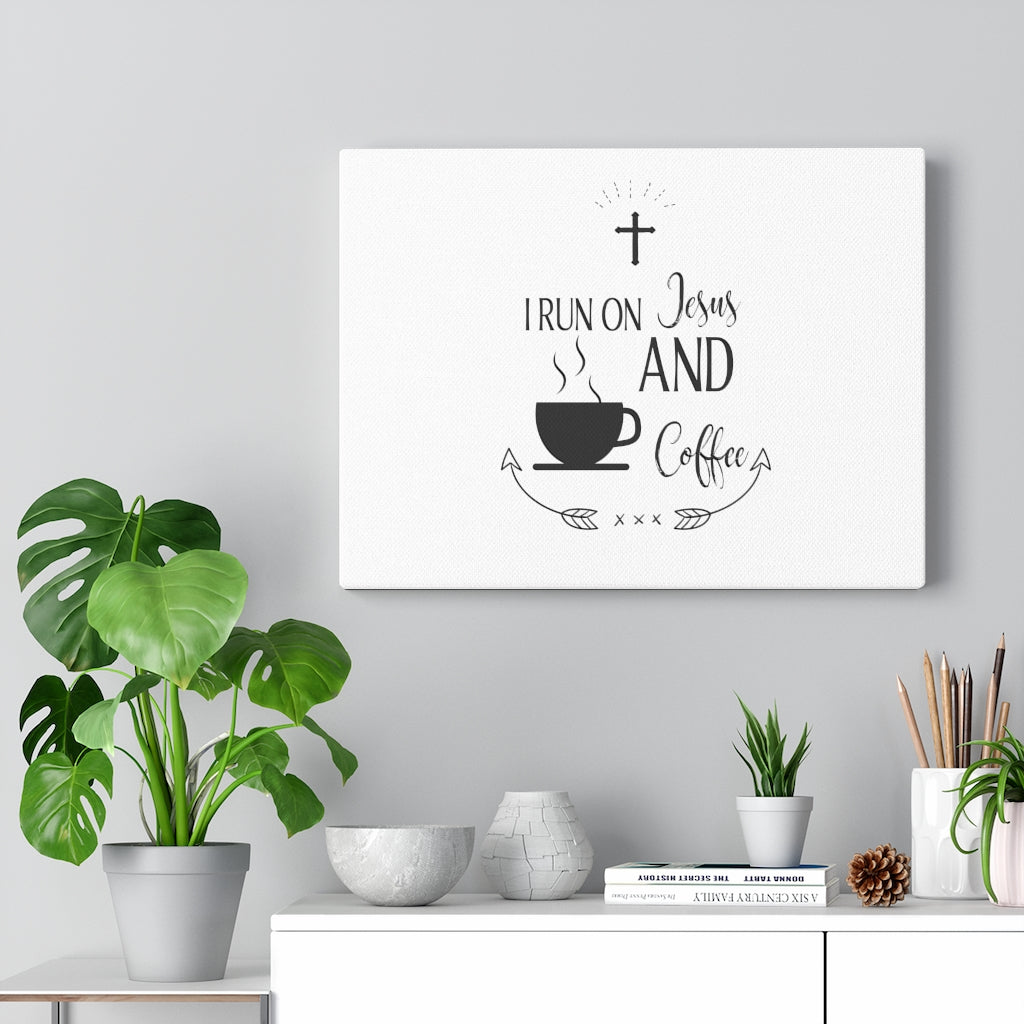 Scripture Walls Jesus And Coffee Bible Verse Canvas Christian Wall Art Ready to Hang Unframed-Express Your Love Gifts