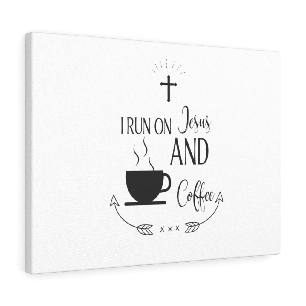 Scripture Walls Jesus And Coffee Bible Verse Canvas Christian Wall Art Ready to Hang Unframed-Express Your Love Gifts