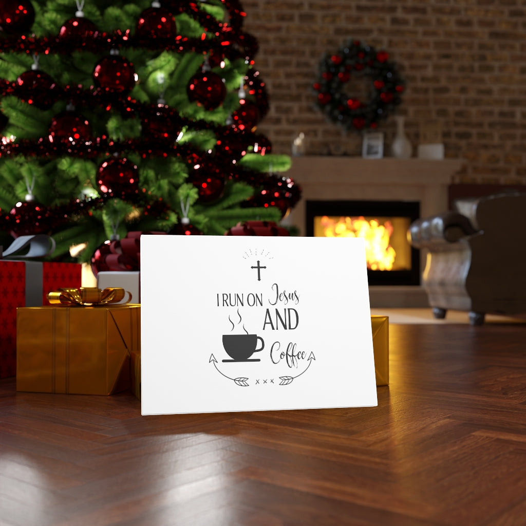 Scripture Walls Jesus And Coffee Bible Verse Canvas Christian Wall Art Ready to Hang Unframed-Express Your Love Gifts