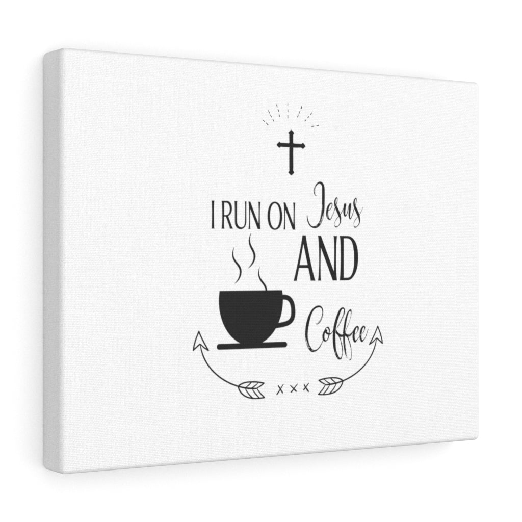 Scripture Walls Jesus And Coffee Bible Verse Canvas Christian Wall Art Ready to Hang Unframed-Express Your Love Gifts
