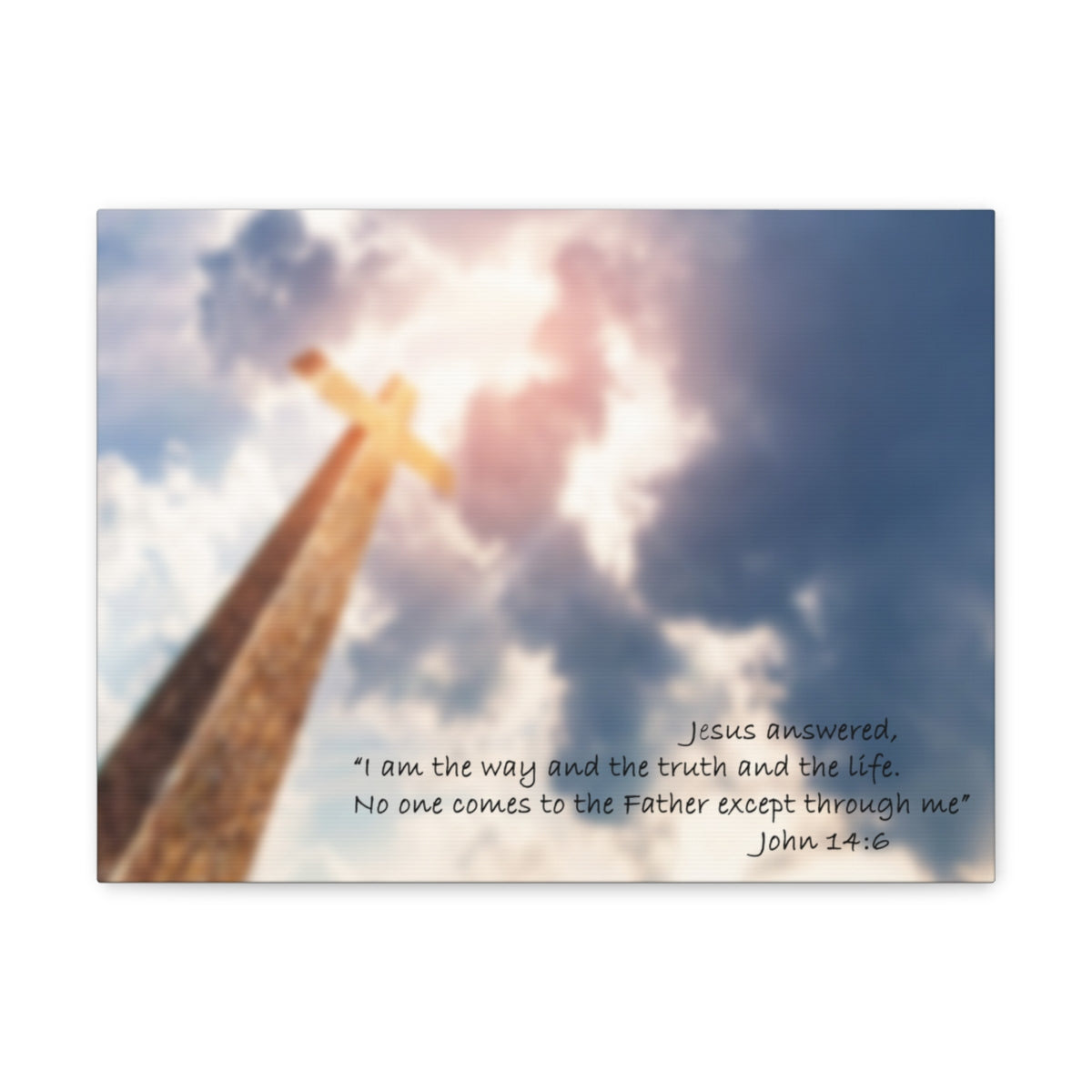 Scripture Walls Jesus Answered John 14:6 Bible Verse Canvas Christian Wall Art Bible Verse Print Ready To Hang Unframed-Express Your Love Gifts