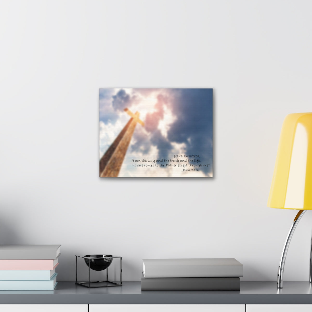 Scripture Walls Jesus Answered John 14:6 Bible Verse Canvas Christian Wall Art Bible Verse Print Ready To Hang Unframed-Express Your Love Gifts