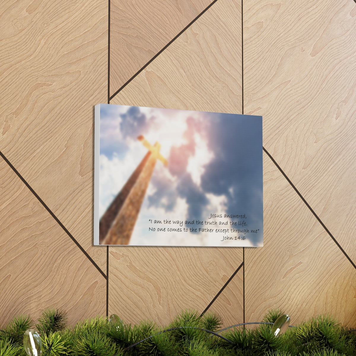 Scripture Walls Jesus Answered John 14:6 Bible Verse Canvas Christian Wall Art Bible Verse Print Ready To Hang Unframed-Express Your Love Gifts