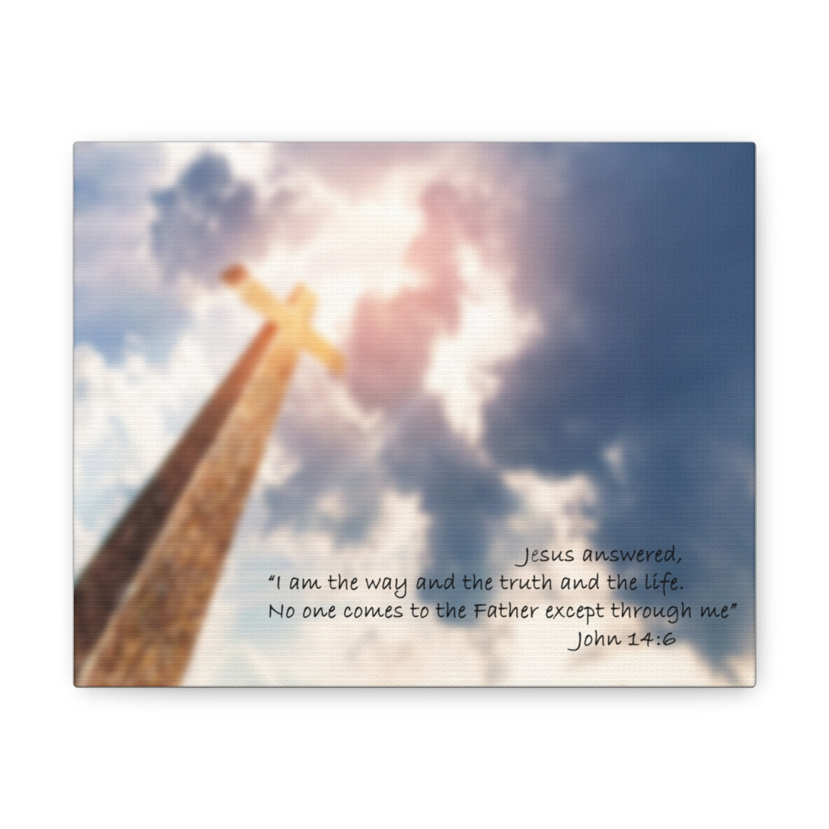 Scripture Walls Jesus Answered John 14:6 Bible Verse Canvas Christian Wall Art Bible Verse Print Ready To Hang Unframed-Express Your Love Gifts