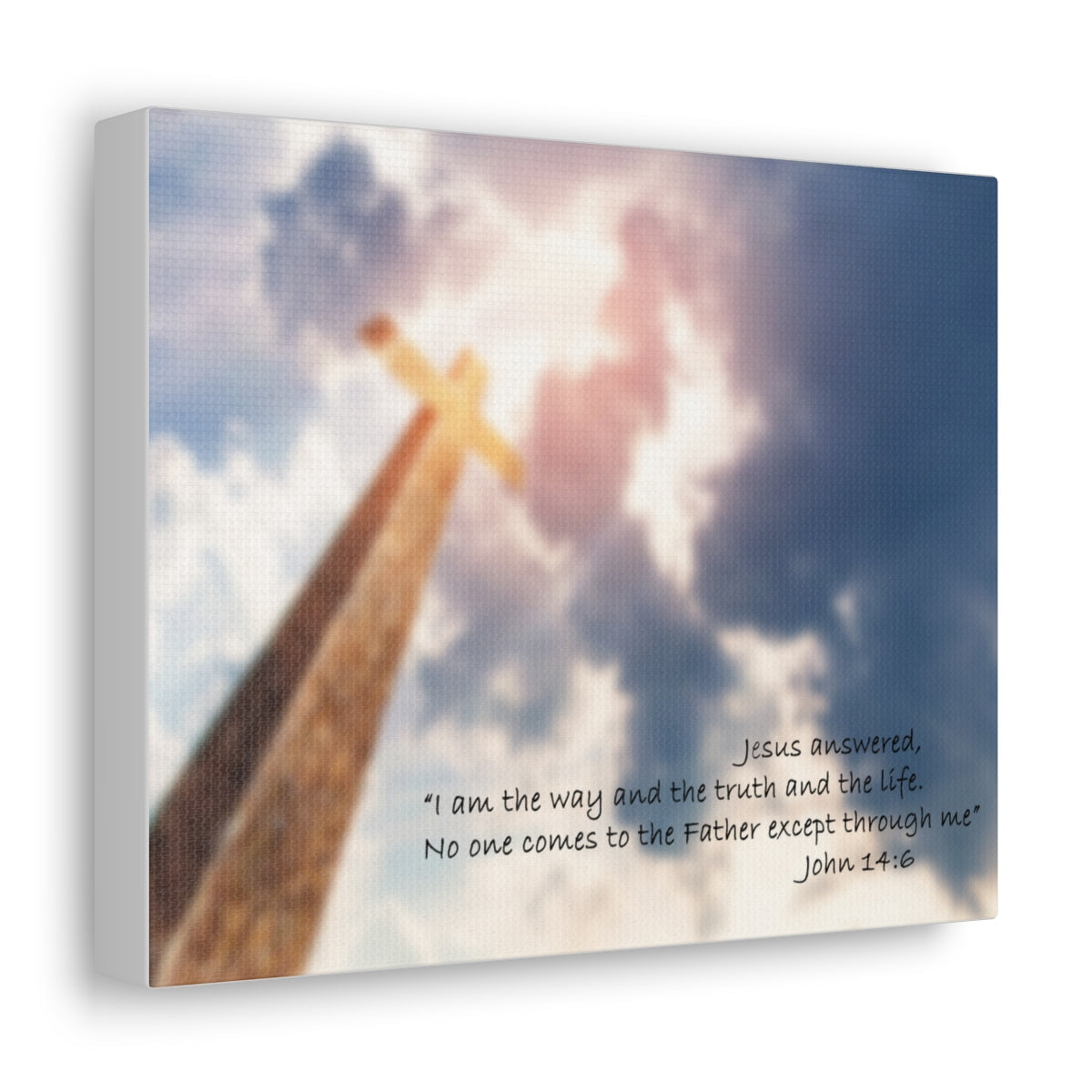 Scripture Walls Jesus Answered John 14:6 Bible Verse Canvas Christian Wall Art Bible Verse Print Ready To Hang Unframed-Express Your Love Gifts