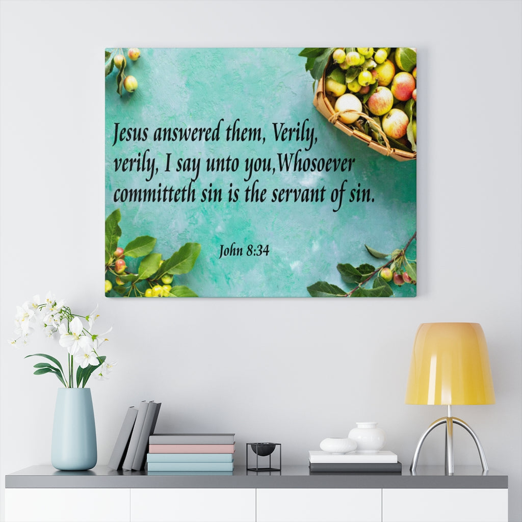 Scripture Walls Jesus Answered Them John 8:34 Wall Art Bible Verse Print Ready to Hang Unframed-Express Your Love Gifts