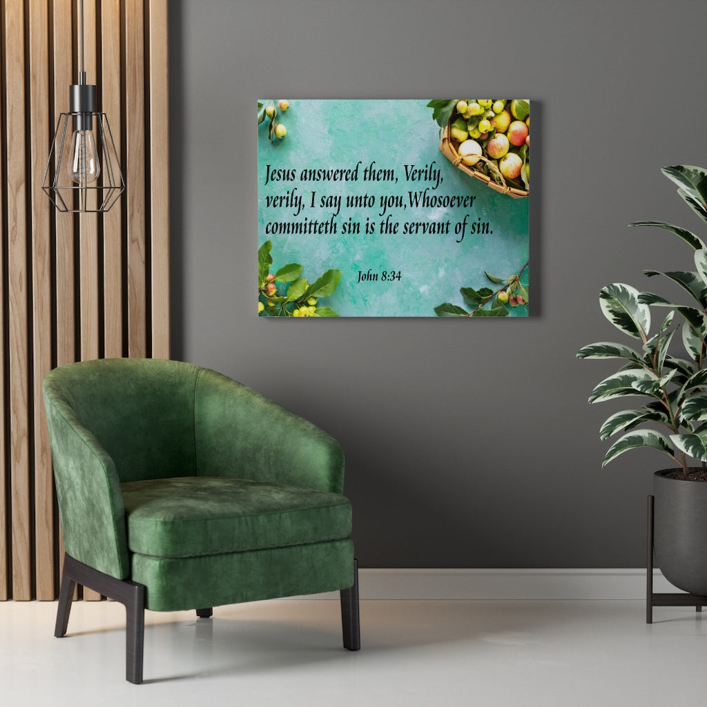 Scripture Walls Jesus Answered Them John 8:34 Wall Art Bible Verse Print Ready to Hang Unframed-Express Your Love Gifts