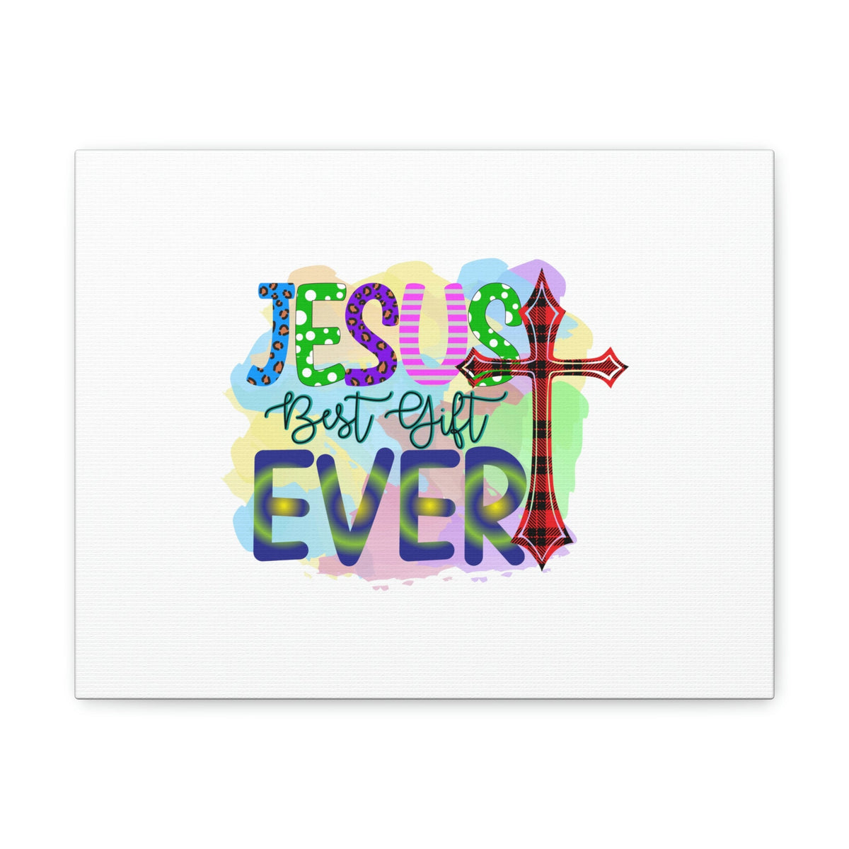 Scripture Walls Jesus Best Gift John 3:16 Ever Cross Colorful Christian Wall Art Bible Verse Print Ready to Hang Unframed-Express Your Love Gifts