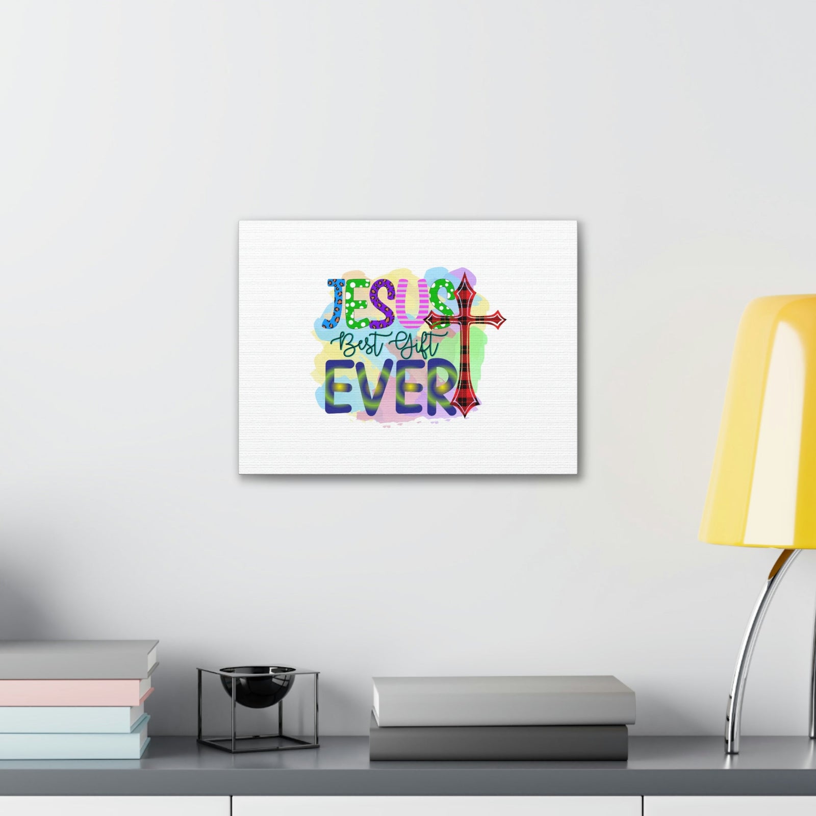 Scripture Walls Jesus Best Gift John 3:16 Ever Cross Colorful Christian Wall Art Bible Verse Print Ready to Hang Unframed-Express Your Love Gifts