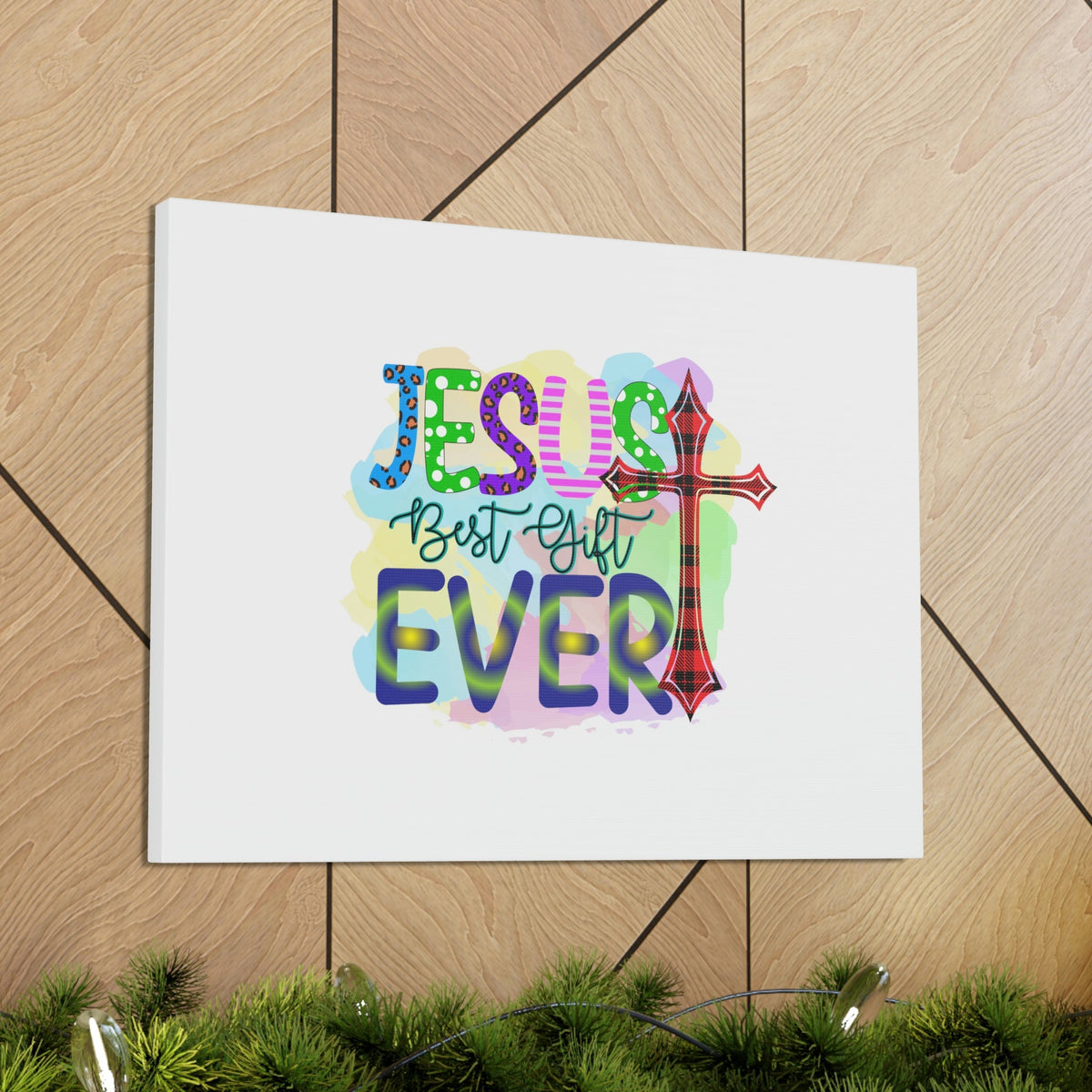 Scripture Walls Jesus Best Gift John 3:16 Ever Cross Colorful Christian Wall Art Bible Verse Print Ready to Hang Unframed-Express Your Love Gifts