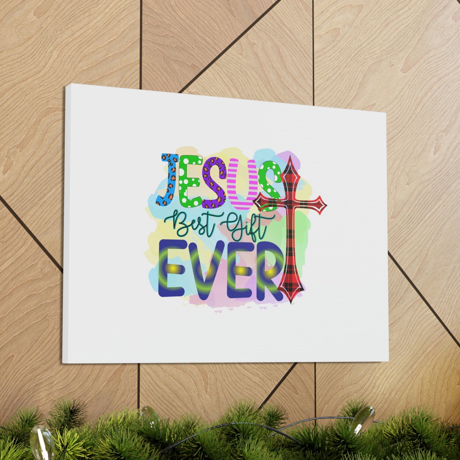 Scripture Walls Jesus Best Gift John 3:16 Ever Cross Colorful Christian Wall Art Bible Verse Print Ready to Hang Unframed-Express Your Love Gifts