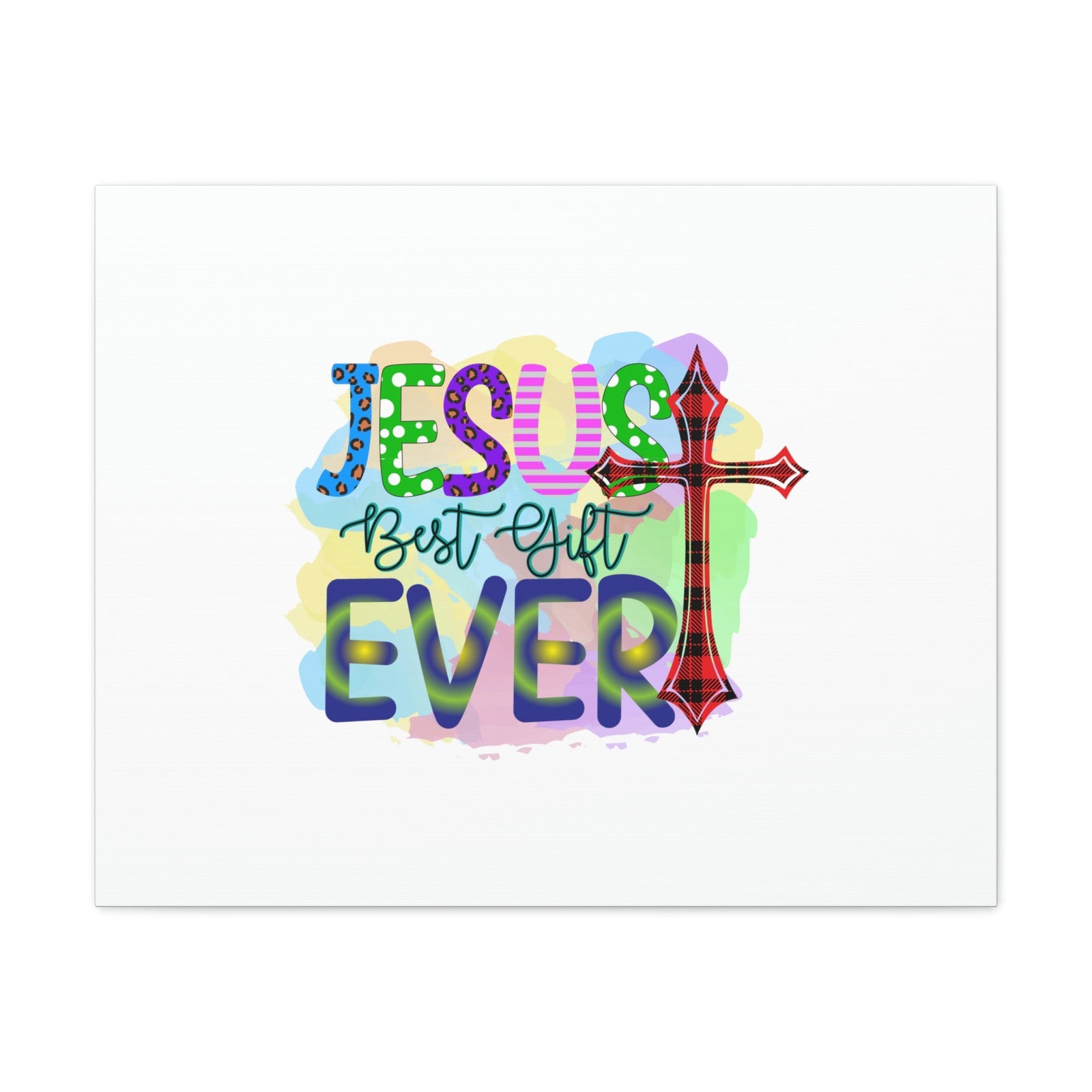 Scripture Walls Jesus Best Gift John 3:16 Ever Cross Colorful Christian Wall Art Bible Verse Print Ready to Hang Unframed-Express Your Love Gifts