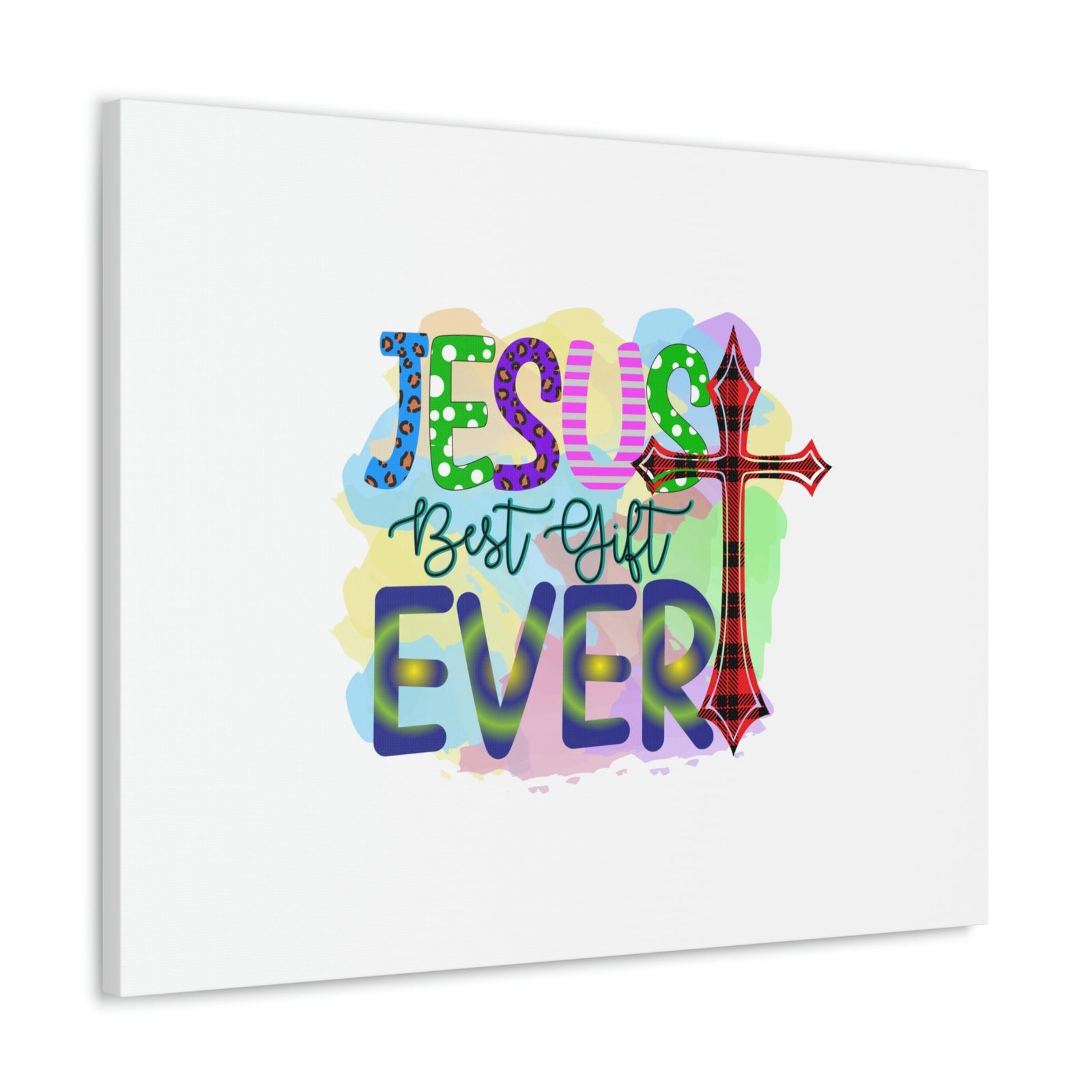 Scripture Walls Jesus Best Gift John 3:16 Ever Cross Colorful Christian Wall Art Bible Verse Print Ready to Hang Unframed-Express Your Love Gifts