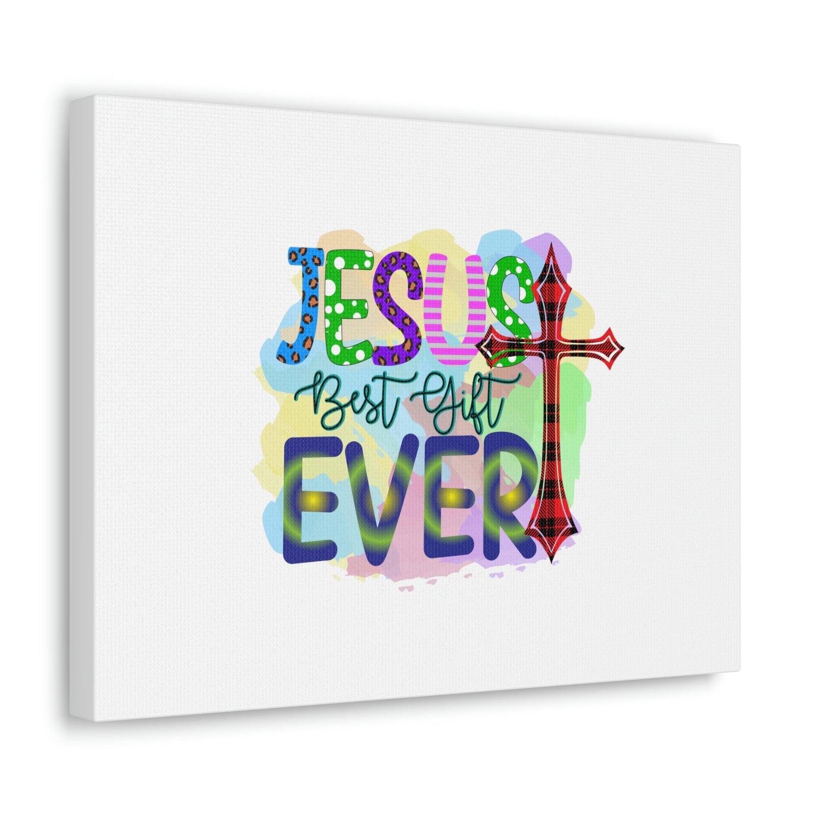 Scripture Walls Jesus Best Gift John 3:16 Ever Cross Colorful Christian Wall Art Bible Verse Print Ready to Hang Unframed-Express Your Love Gifts