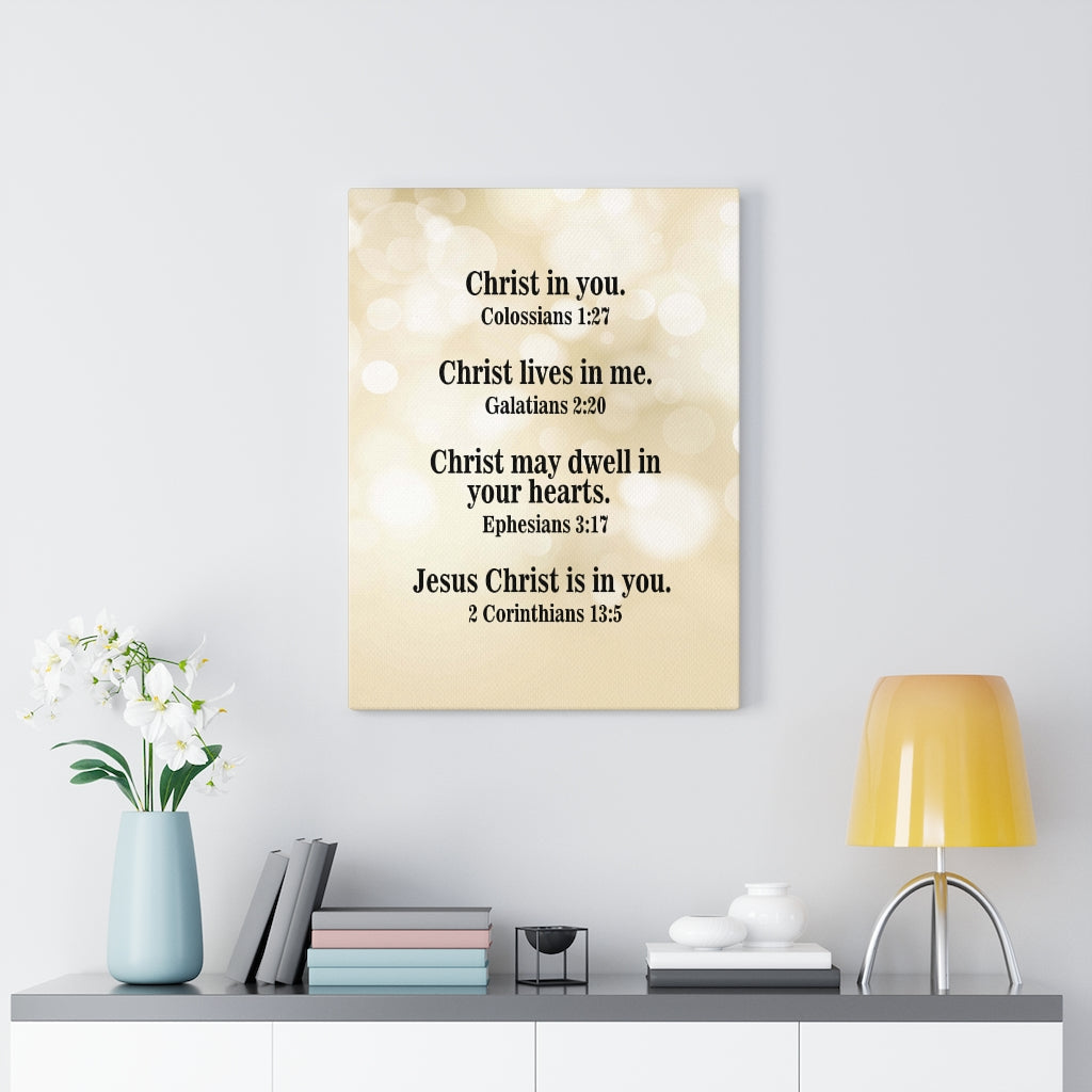 Scripture Walls Jesus Christ is in You Bible Verse Canvas Christian Wall Art Ready to Hang Unframed-Express Your Love Gifts