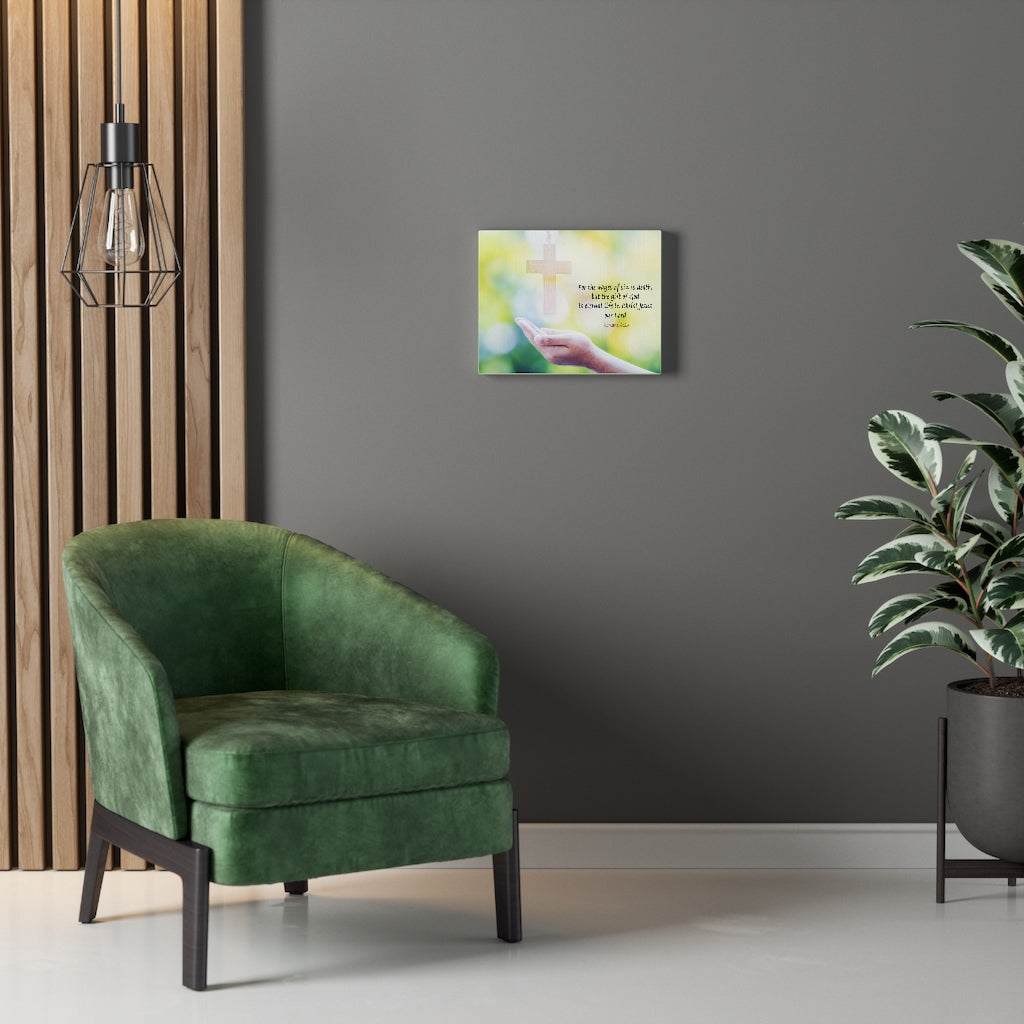 Scripture Walls Jesus Christ Our Lord Romans 6:23 Bible Verse Canvas Christian Wall Art Ready to Hang Unframed-Express Your Love Gifts