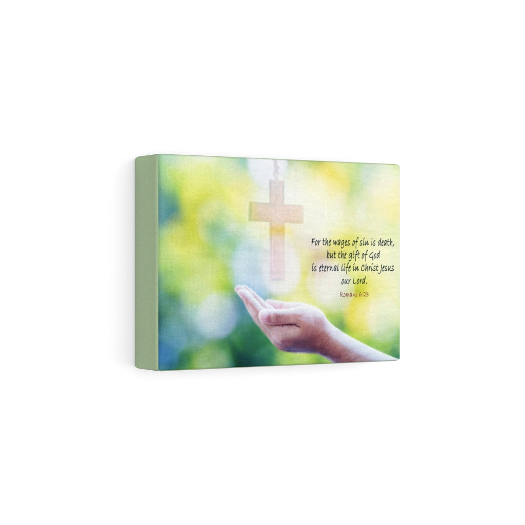 Scripture Walls Jesus Christ Our Lord Romans 6:23 Bible Verse Canvas Christian Wall Art Ready to Hang Unframed-Express Your Love Gifts