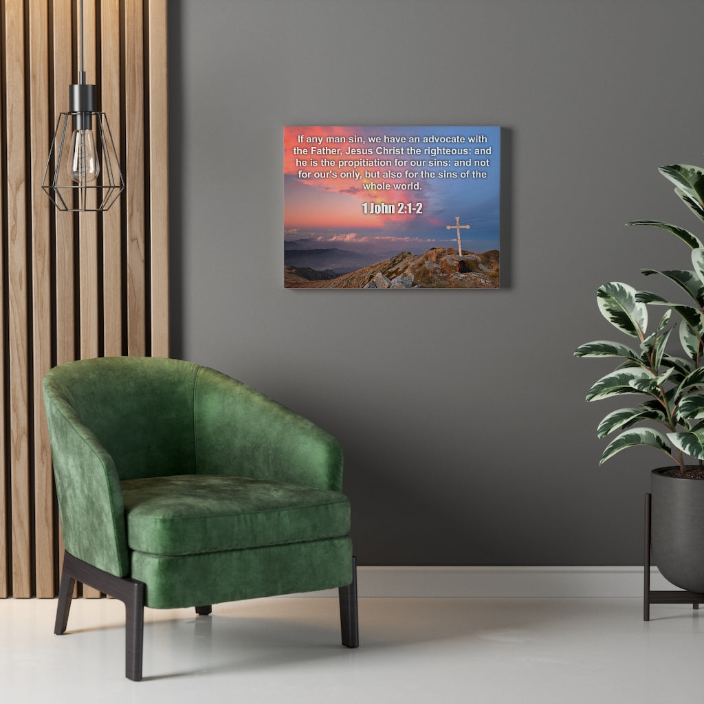 Scripture Walls Jesus Christ The Righteous 1 John 2:1-2 Bible Verse Canvas Christian Wall Art Ready to Hang Unframed-Express Your Love Gifts