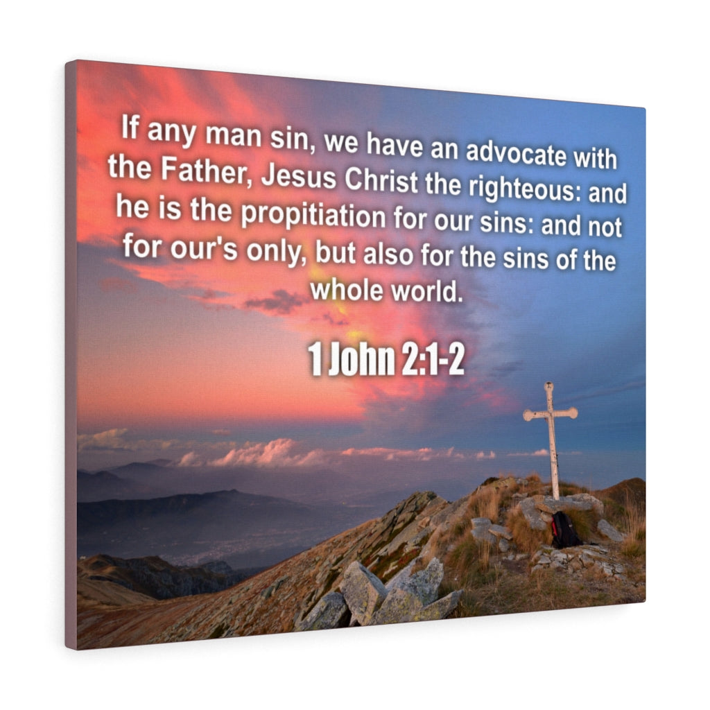 Scripture Walls Jesus Christ The Righteous 1 John 2:1-2 Bible Verse Canvas Christian Wall Art Ready to Hang Unframed-Express Your Love Gifts