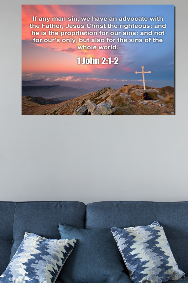 Scripture Walls Jesus Christ The Righteous 1 John 2:1-2 Bible Verse Canvas Christian Wall Art Ready to Hang Unframed-Express Your Love Gifts